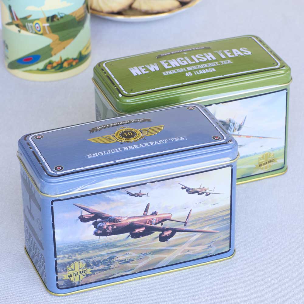 Lancaster Bomber Tea Tin With 40 English Breakfast Teabags