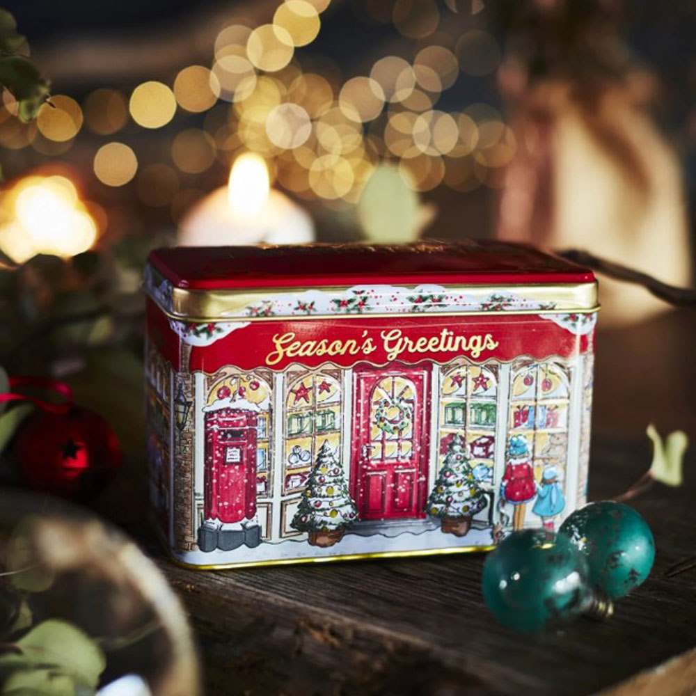 Season's Greetings Christmas Tea Tin With 40 English Breakfast Teabags