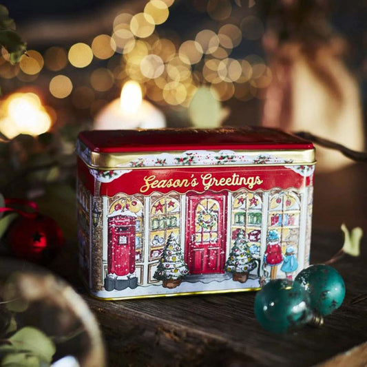 Season's Greetings Christmas Tea Tin With 40 English Breakfast Teabags