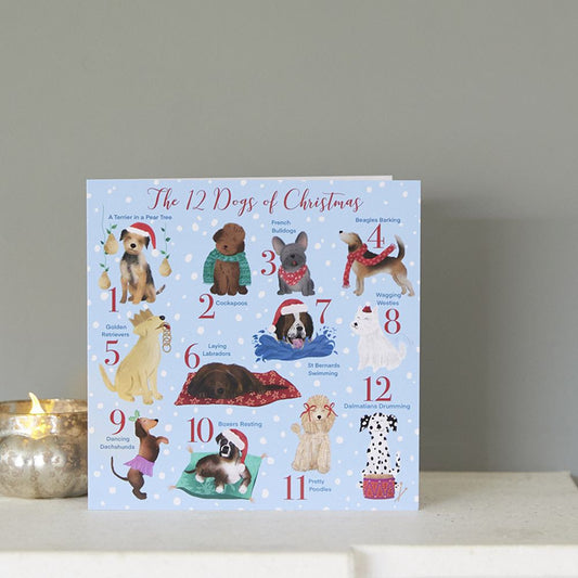 The 12 Dogs of Christmas Christmas Cards