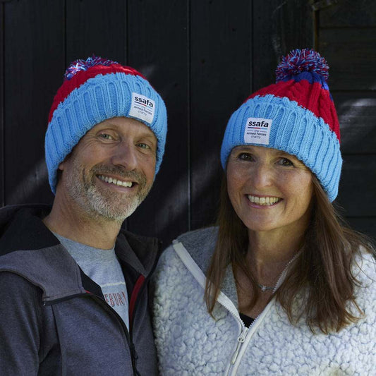 SSAFA Tri-Stripe Bobble Hat Warm Winter Headwear
