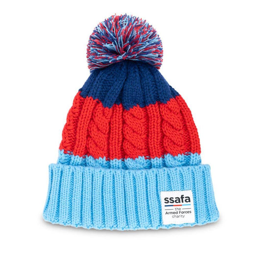 SSAFA Tri-Stripe Bobble Hat Warm Winter Headwear