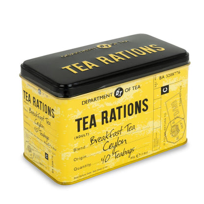 Tea Rations Tea Tin With 40 English Breakfast Teabags