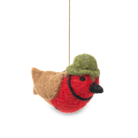 Army Robin Felt Hanging Christmas Decoration