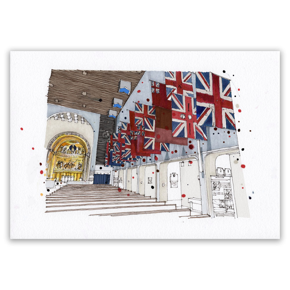 Guards' Chapel, Wellington Barracks A3 Print. Premium Linen Card Stock