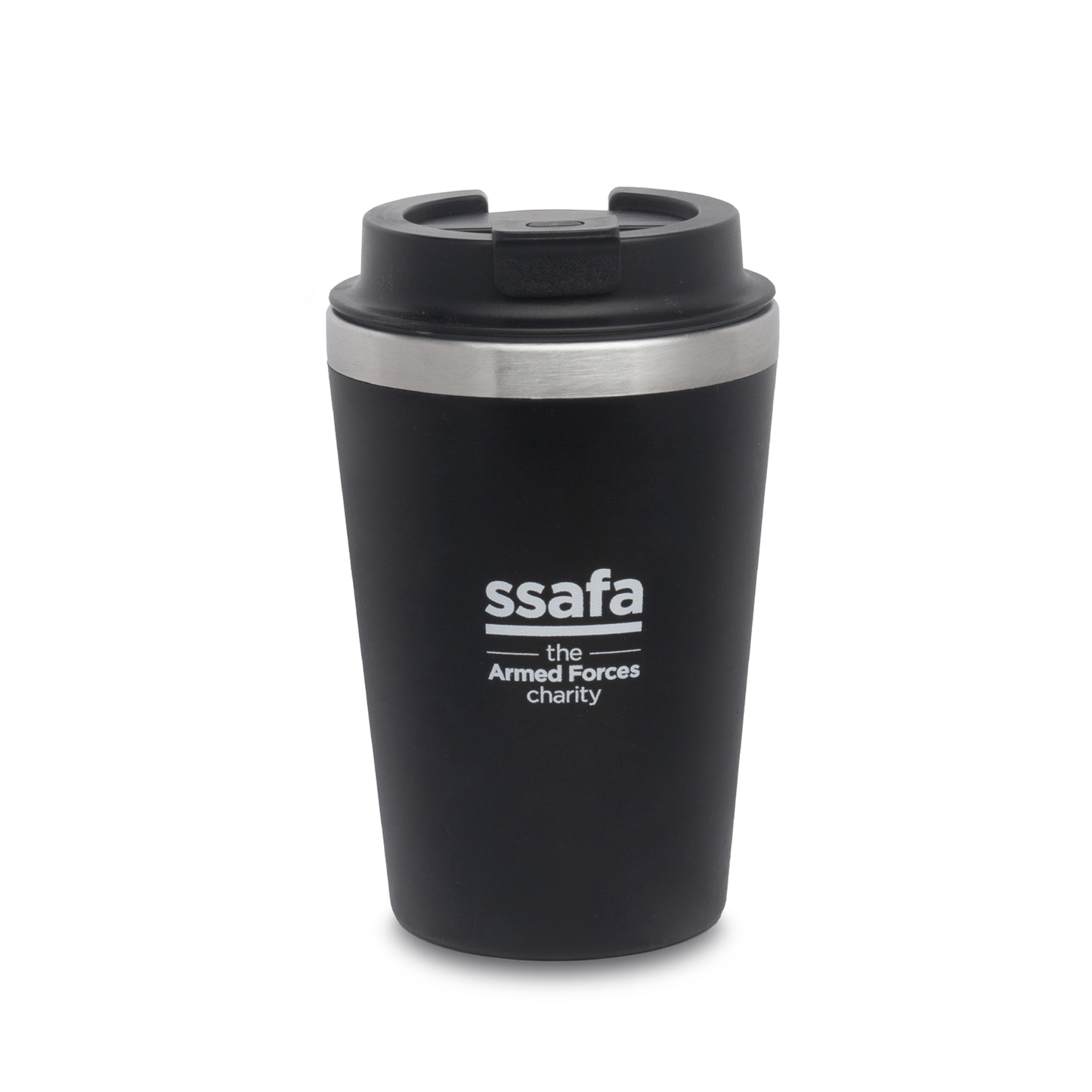 SSAFA Stainless Steel Metal Double Walled Travel Mug 350ml Black