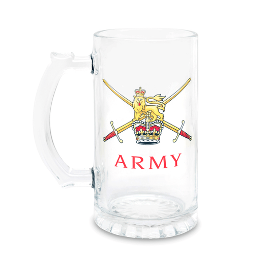 Army Tankard (Queen's Crown) Traditional Military Tankard | Beer Mug | Stein