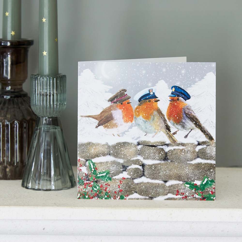 Snowy Military Robins Christmas Cards