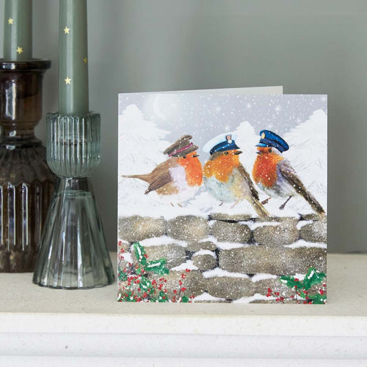 Snowy Military Robins Christmas Cards