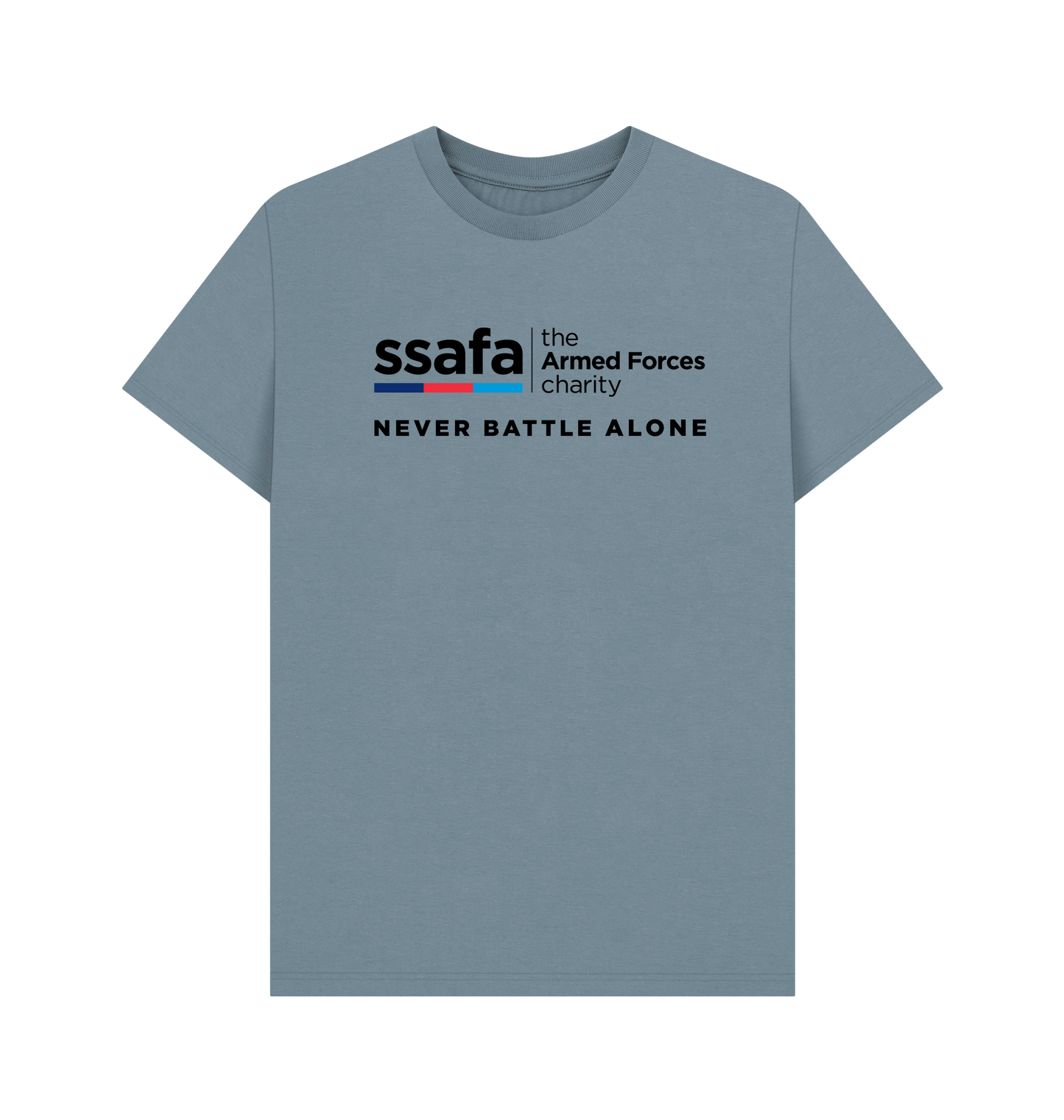 Stone Blue Printed T-shirt Front